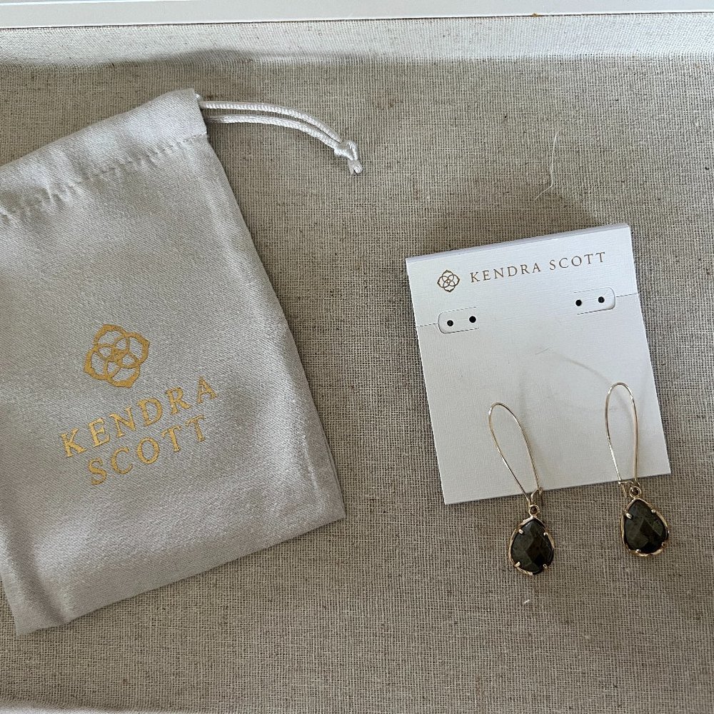 Kendra Scott Grey/Brown Natural Stone Drops